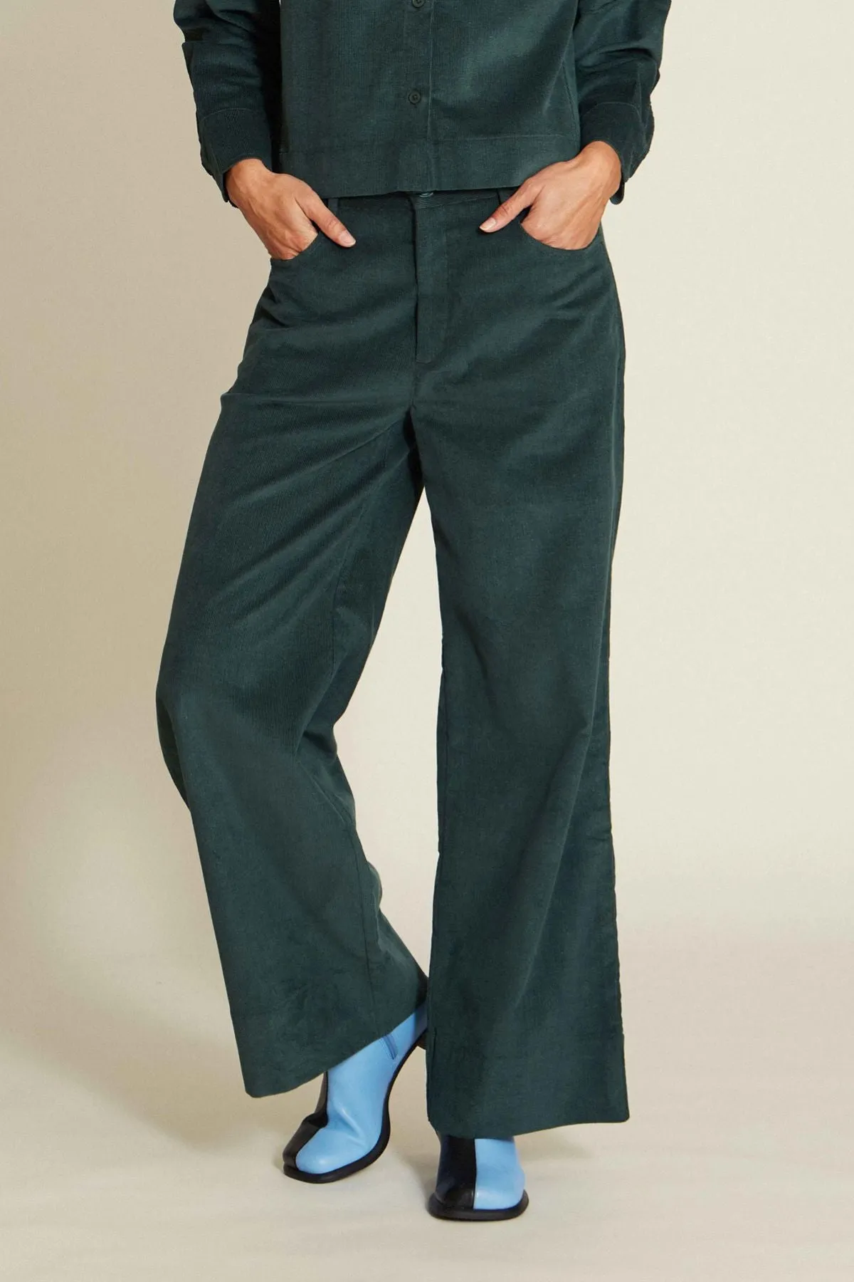 Lires Dark Green Corduroy Pants Suite13