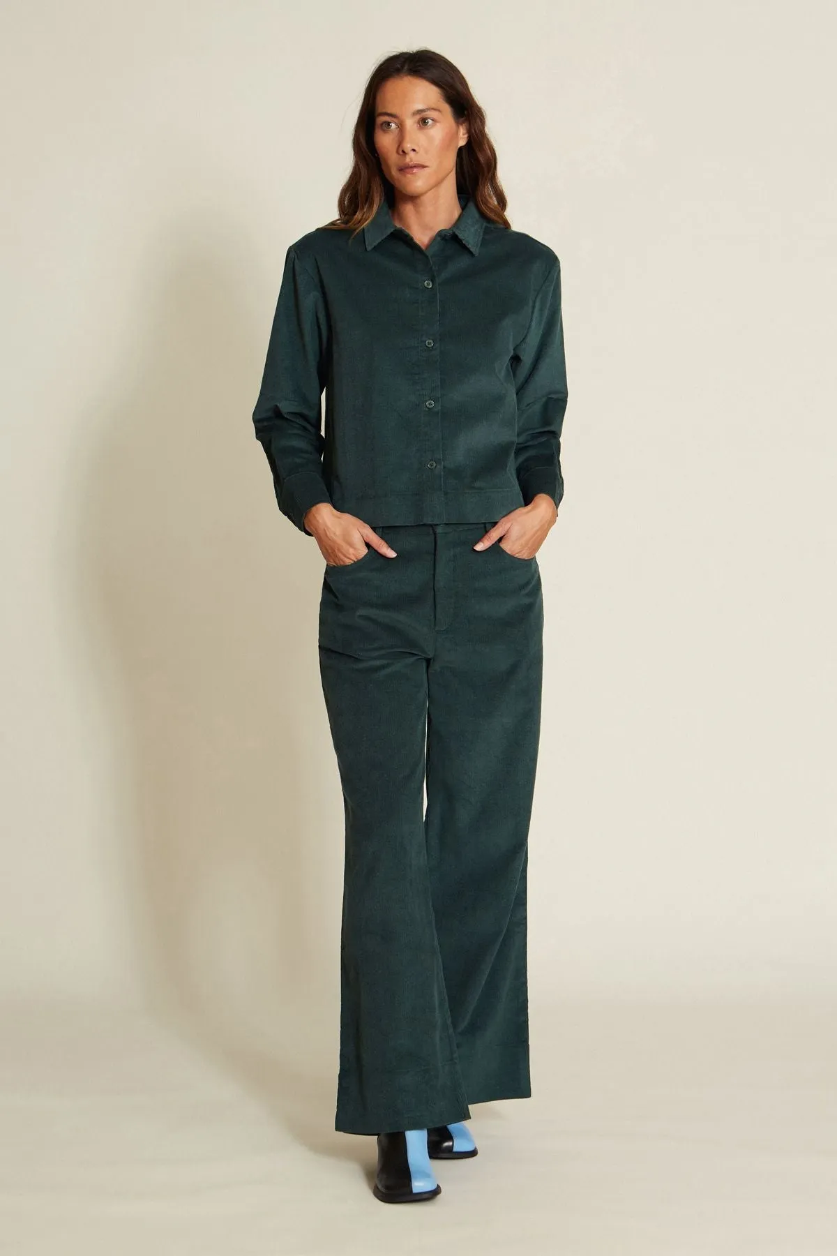 Lires Dark Green Corduroy Pants Suite13