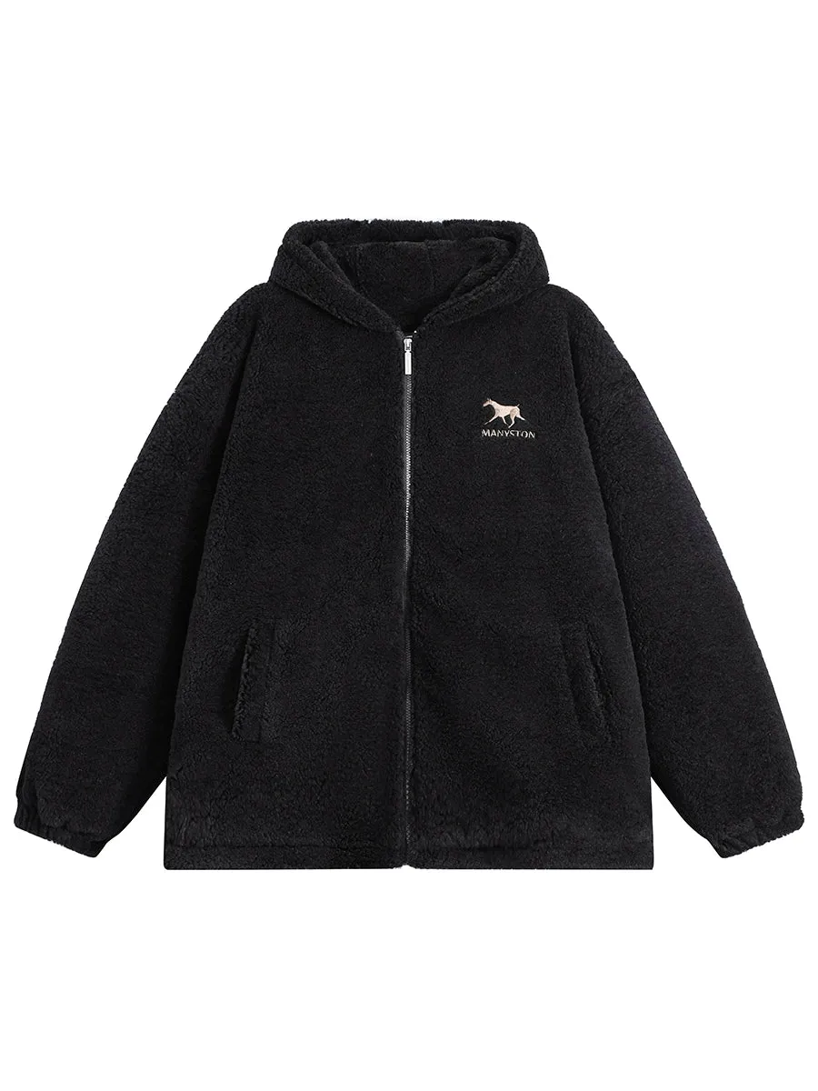 MANYSTON Animal Ear Sherpa Coat