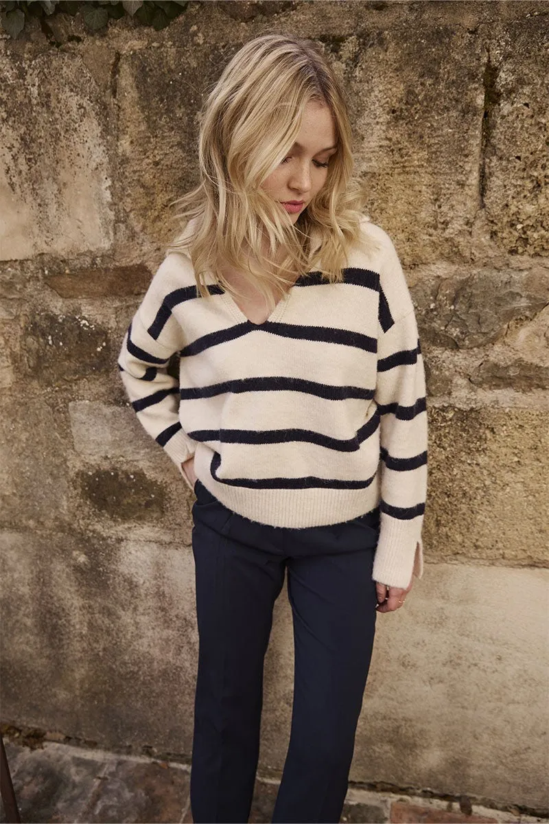 MB Stripe Collared Sweater