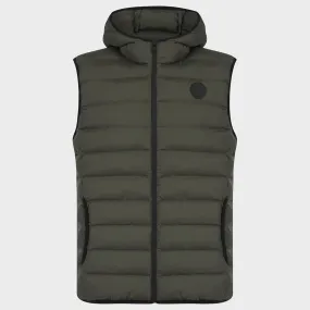 Mens Khaki Quilted Gilet