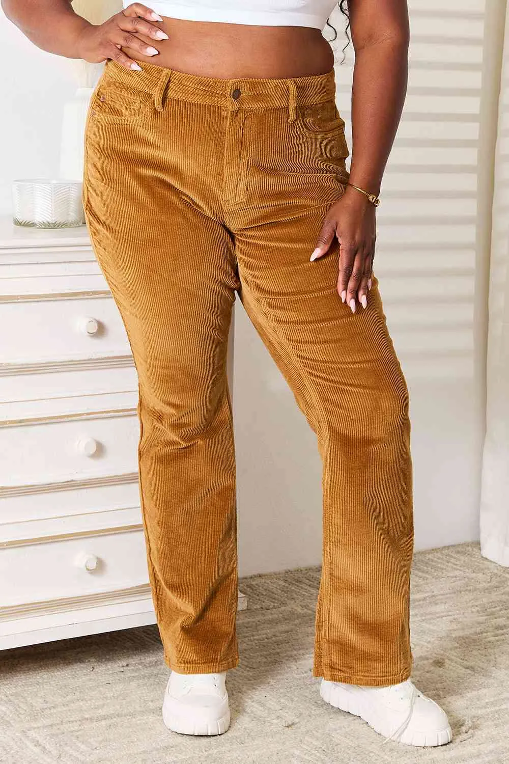 Mid Rise Corduroy Pants