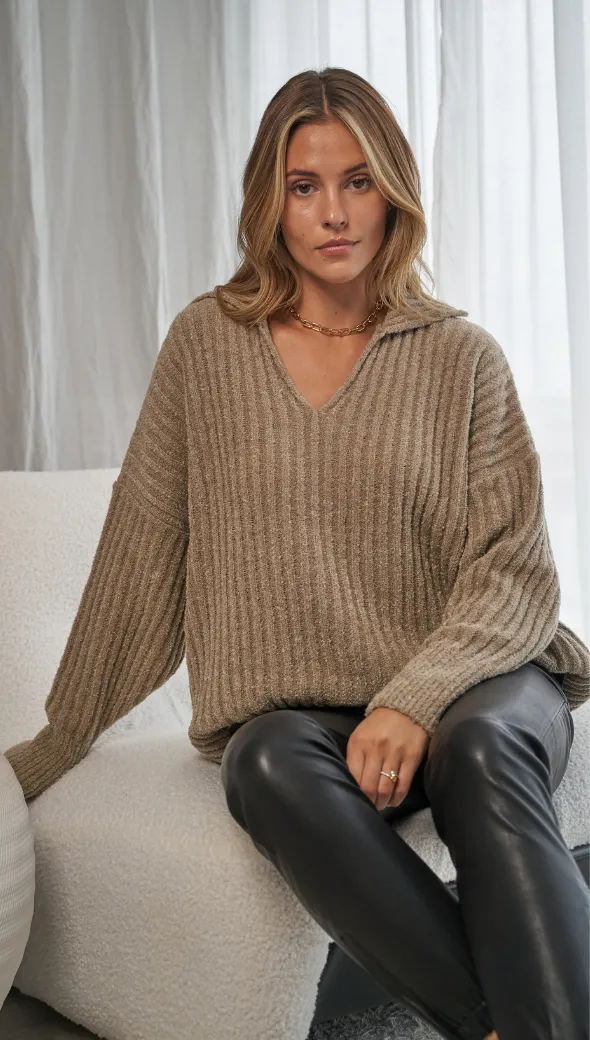 MILA SWEATER - TAUPE