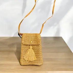 Mini Fringe Phone Bag - Natural