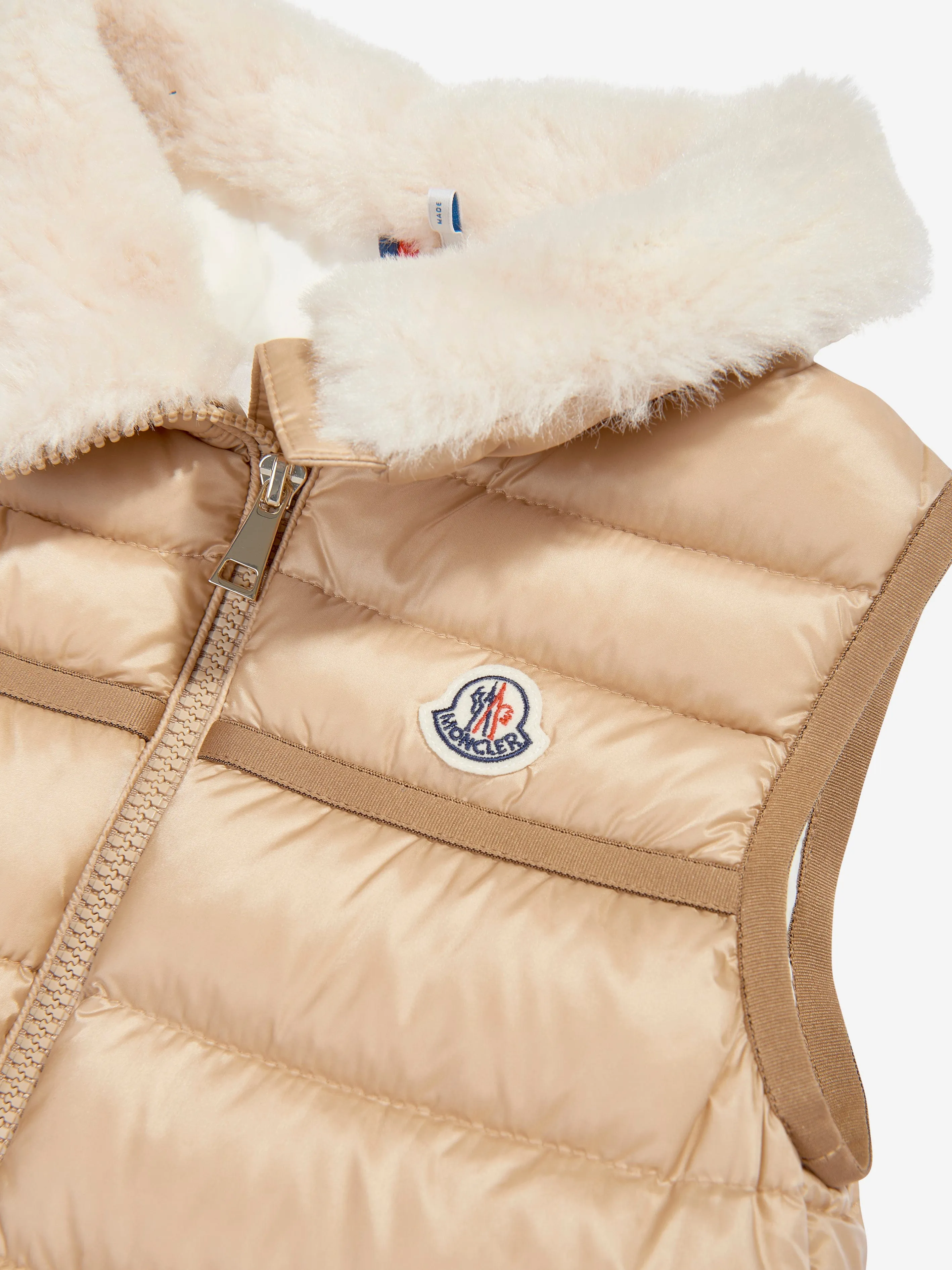 Moncler Enfant Girls Down Padded Elisheba Gilet in Beige