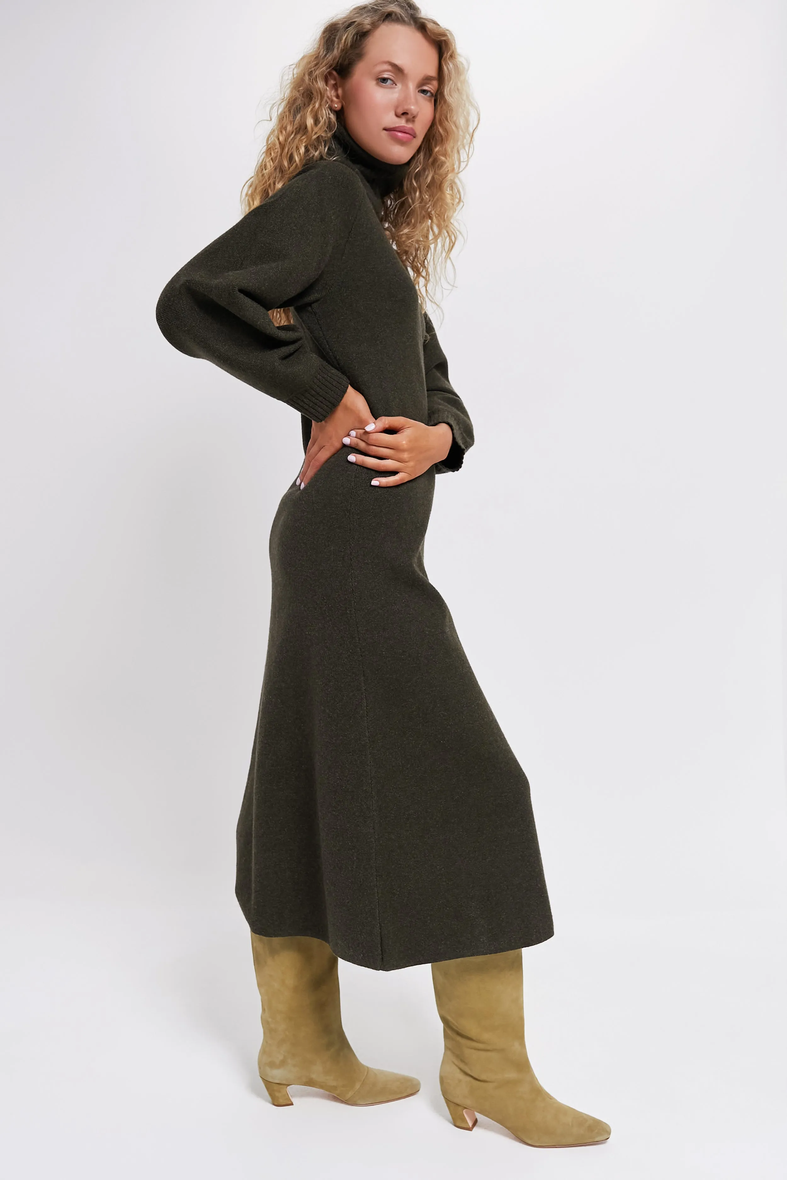 Moss Green Torie Sweater Dress