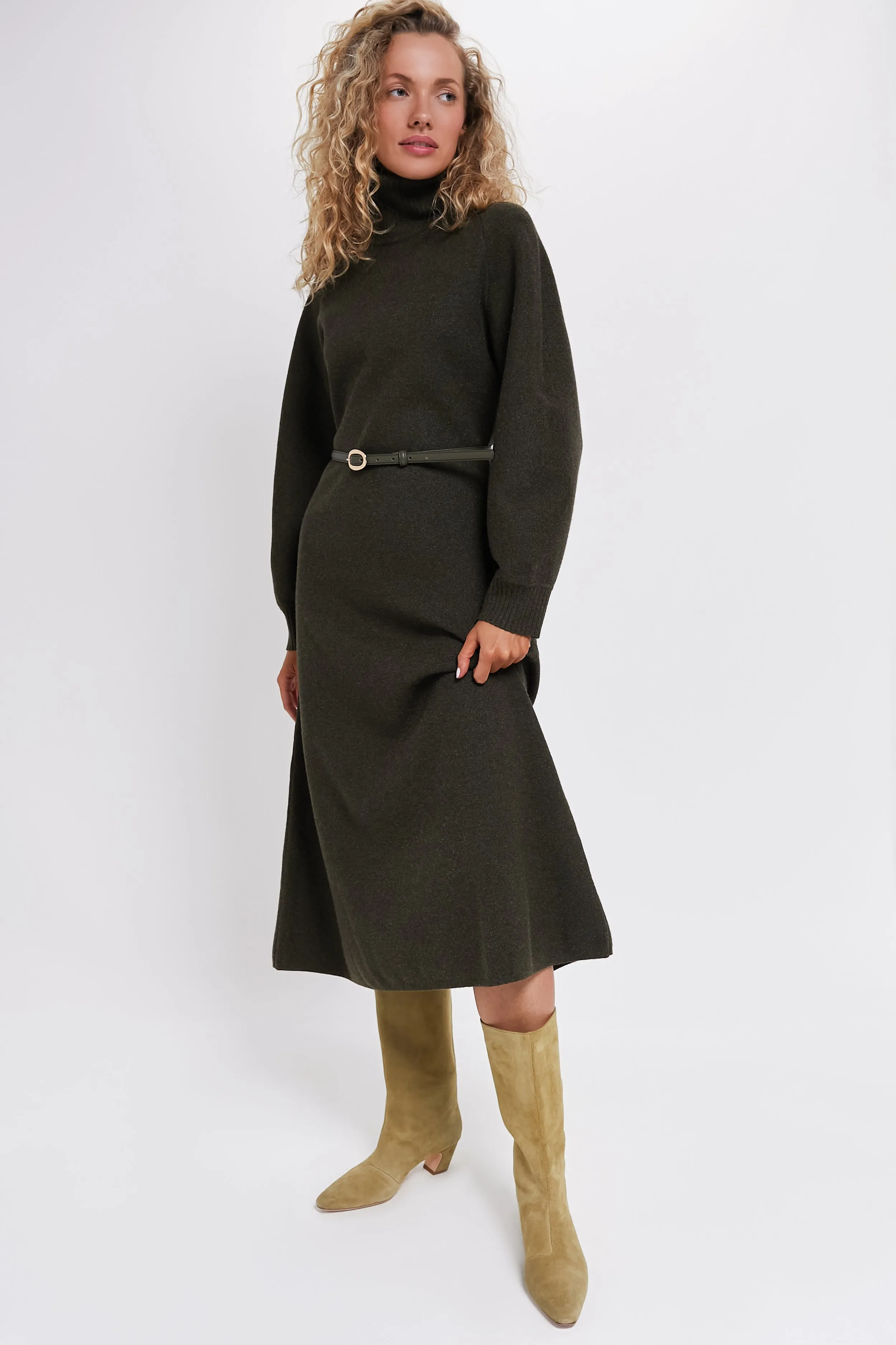 Moss Green Torie Sweater Dress