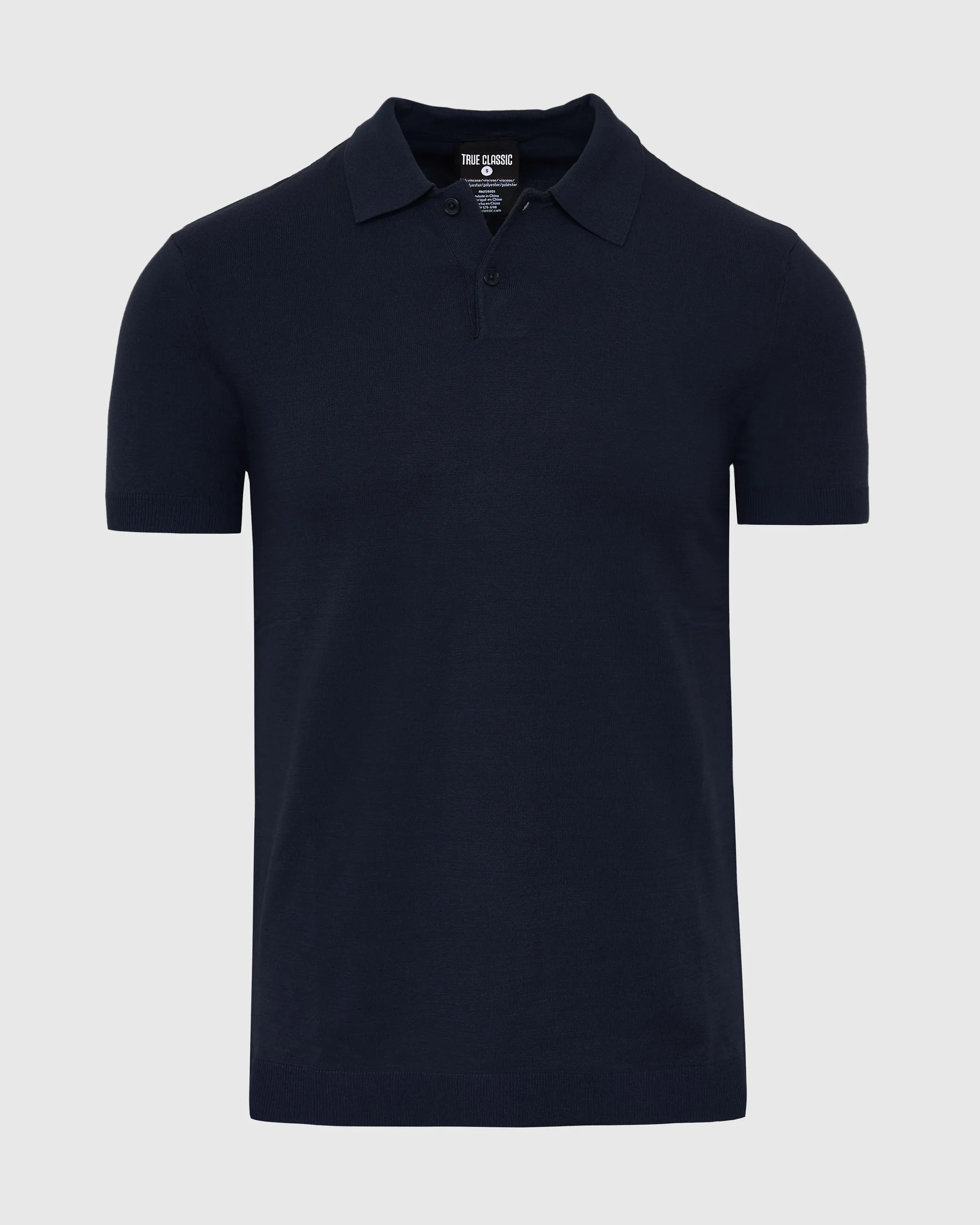 Navy Short Sleeve Sweater Polo