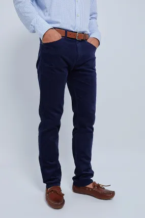 Navy Superior Soft Corduroy Five-Pocket Pant