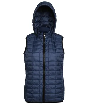 Navy - Women's honeycomb hooded gilet