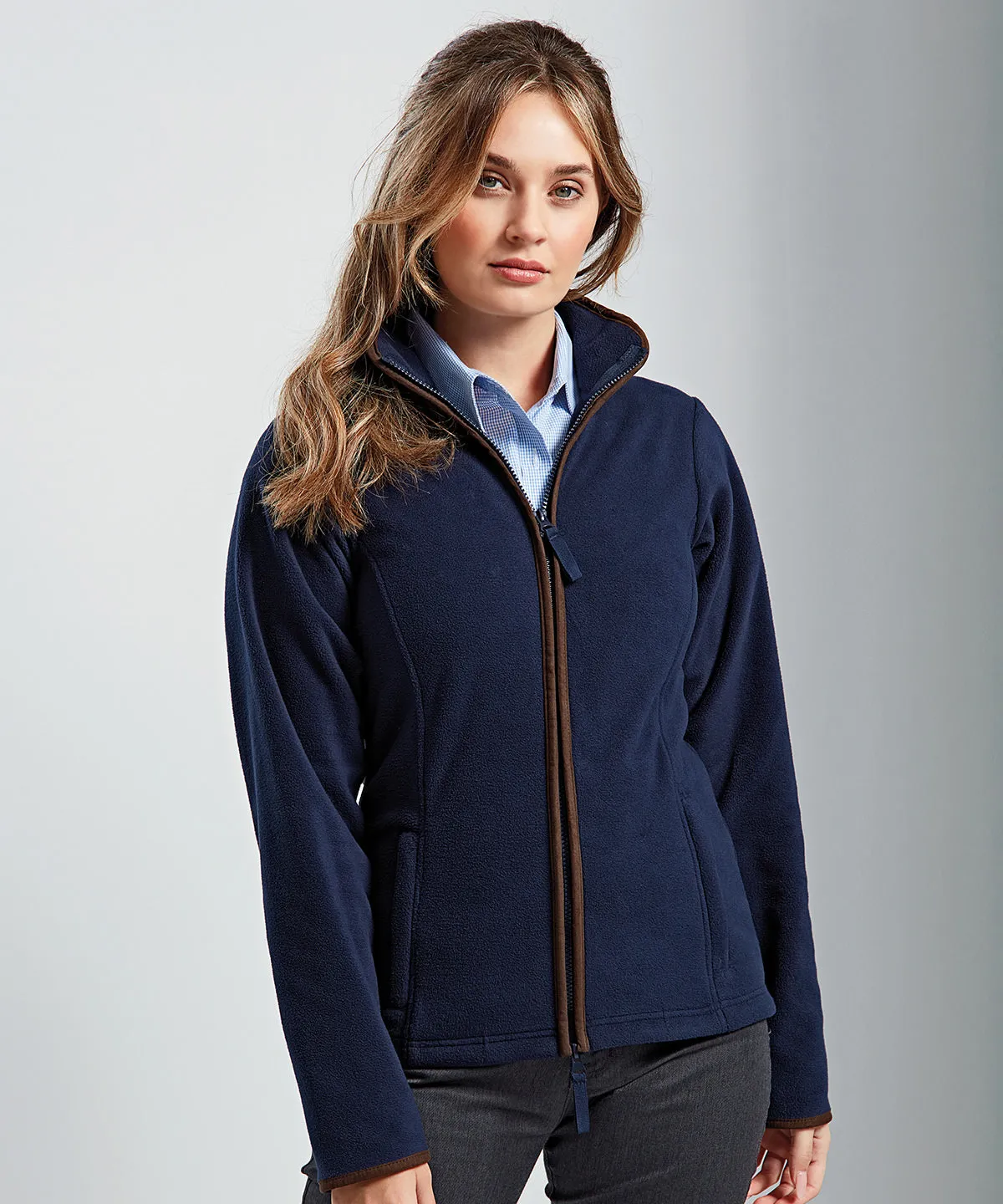 Navy/Brown - Women’s artisan fleece jacket