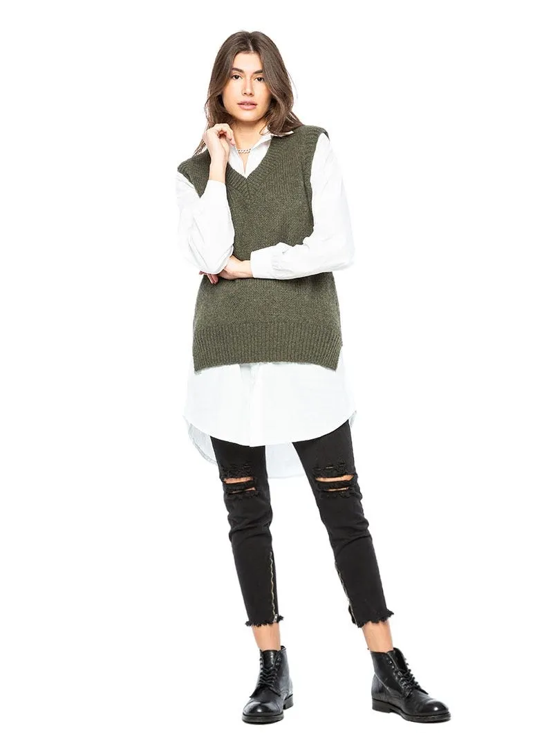 NISE GILET IN GREEN