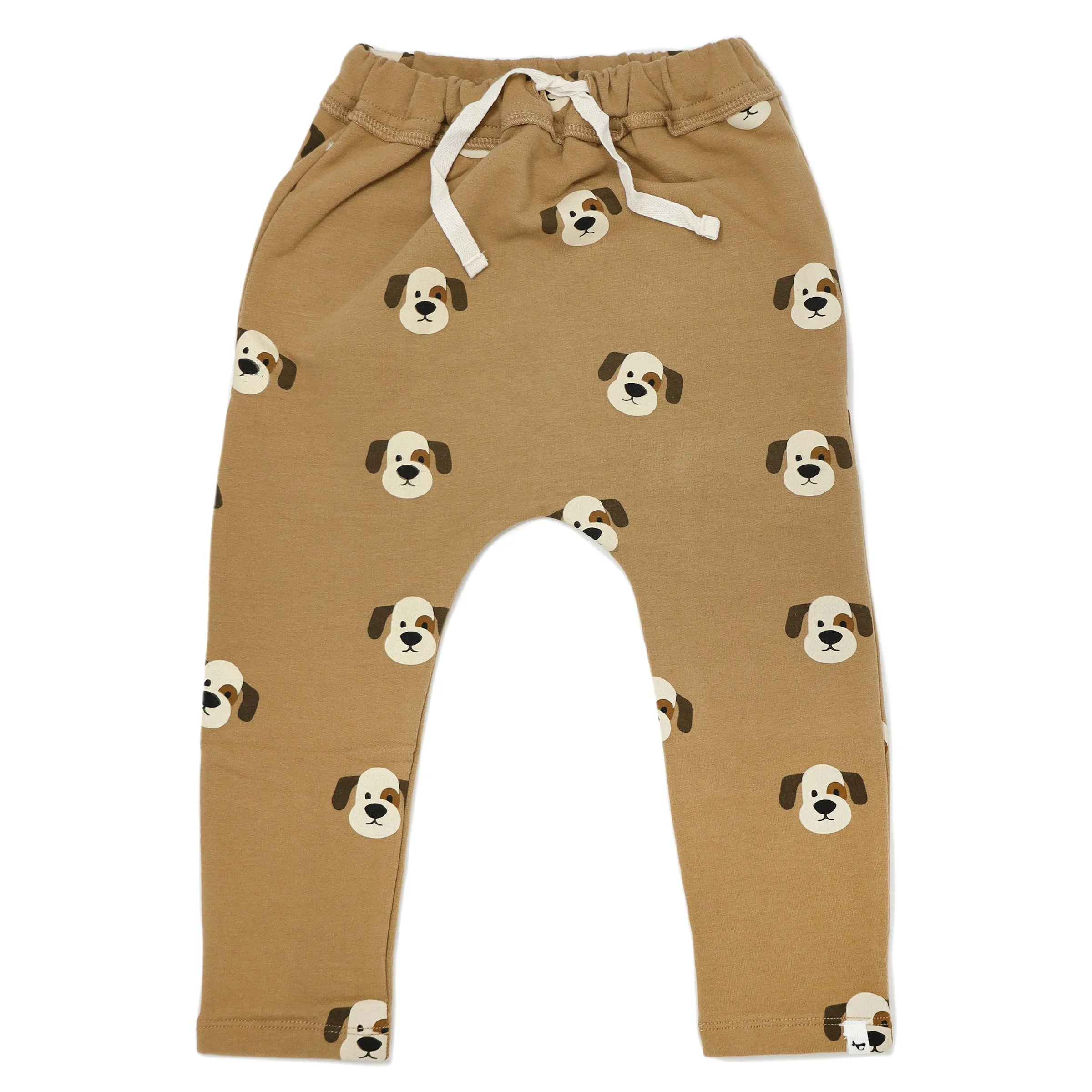 oh baby! Brooklyn Jogger Pants - Puppy Faces Print - Caramel