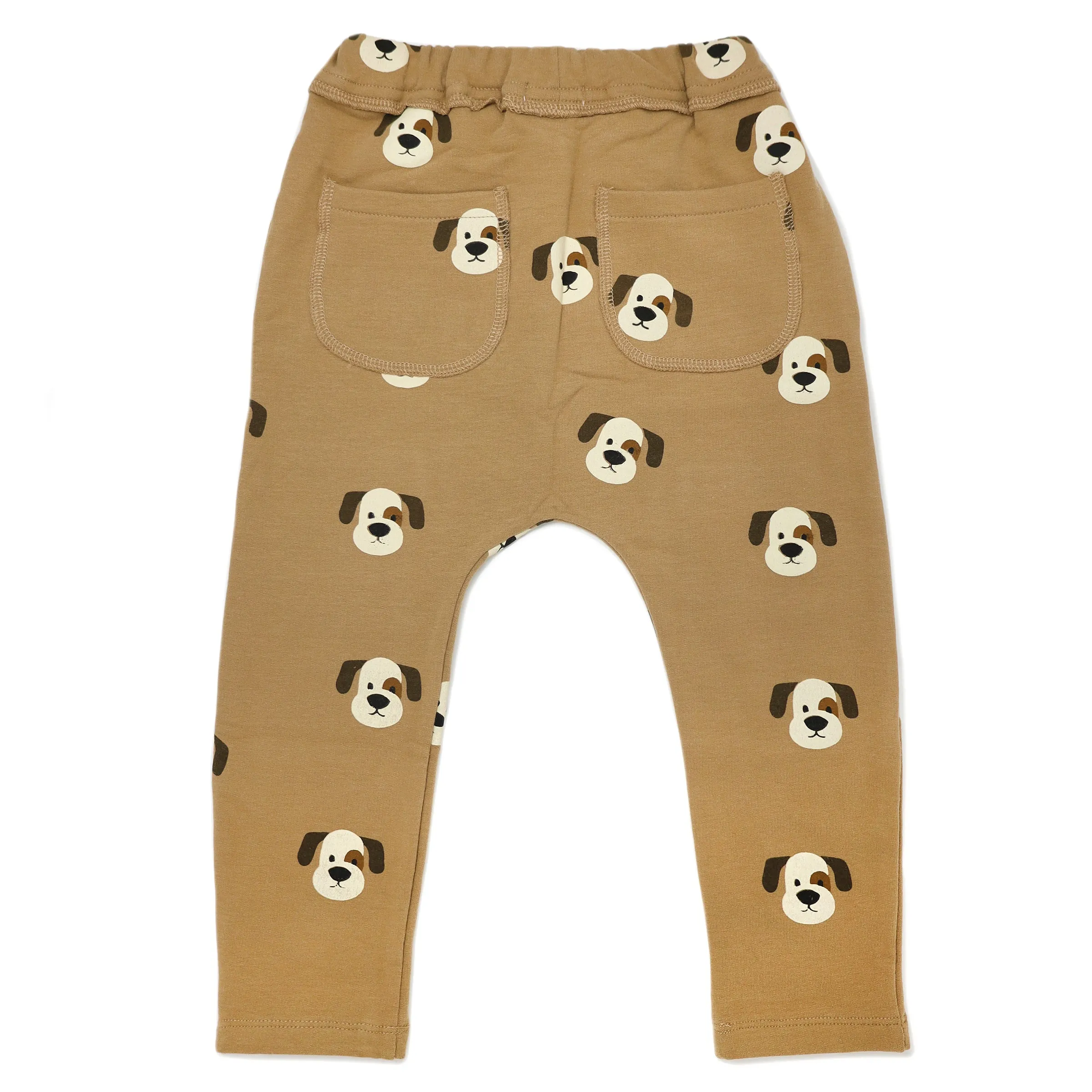 oh baby! Brooklyn Jogger Pants - Puppy Faces Print - Caramel