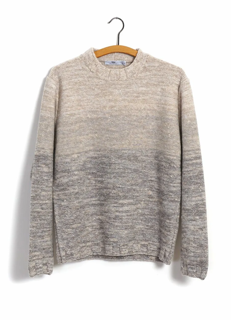 OMBRÉ MOCK-NECK | Wool & Cashmere-blend Sweater | Beige/Light Grey