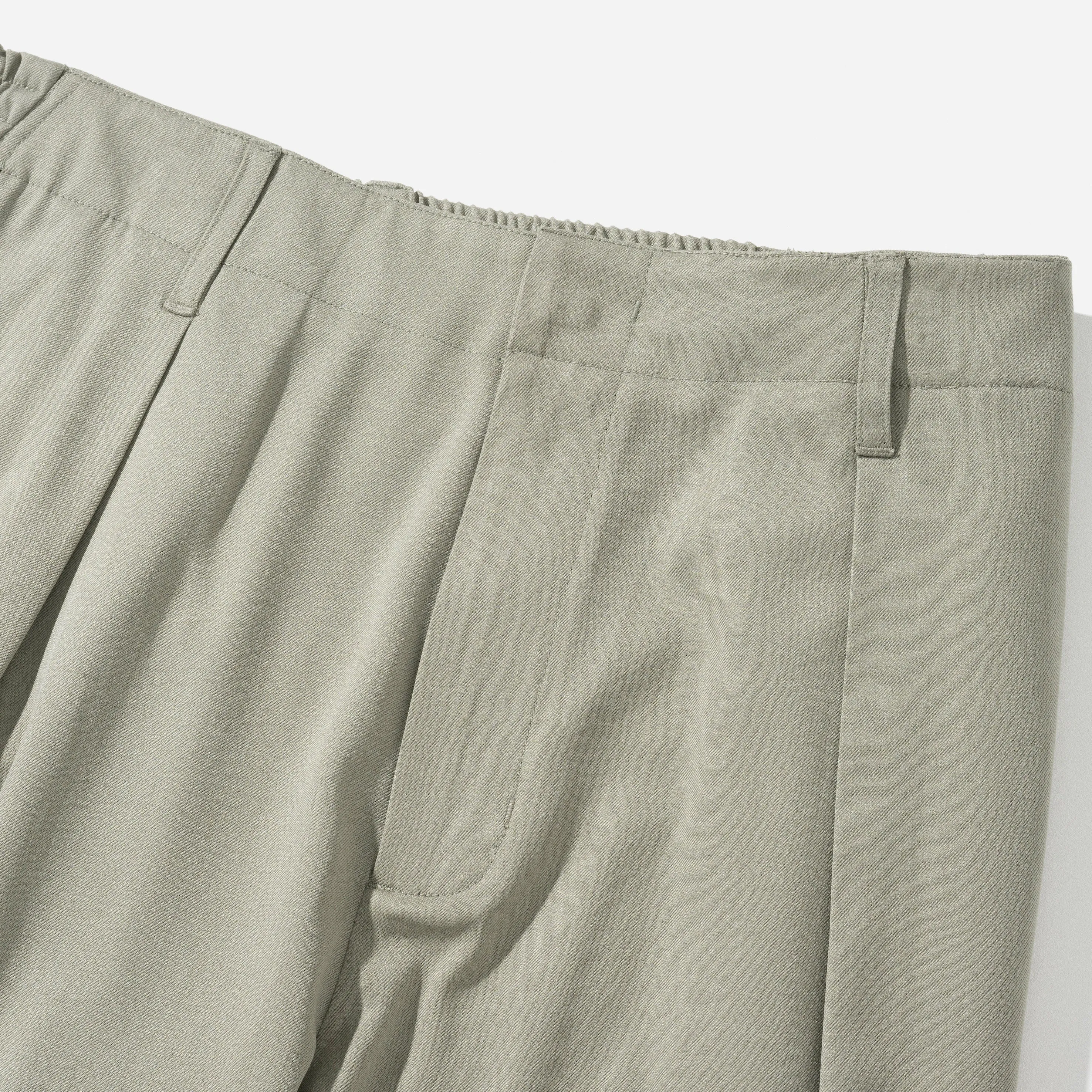 ONE TUCK BANDING SLACKS - SAGE GREEN