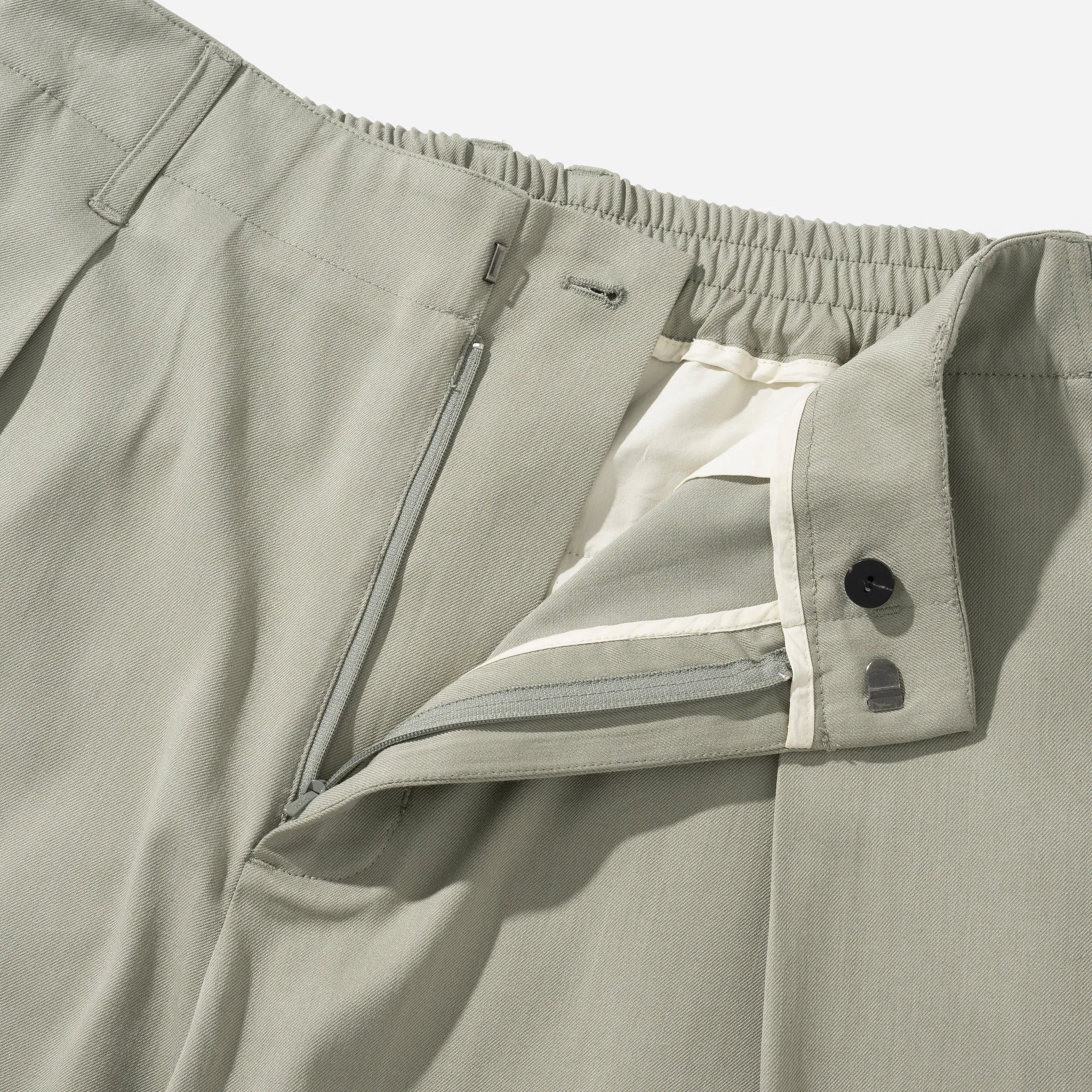 ONE TUCK BANDING SLACKS - SAGE GREEN