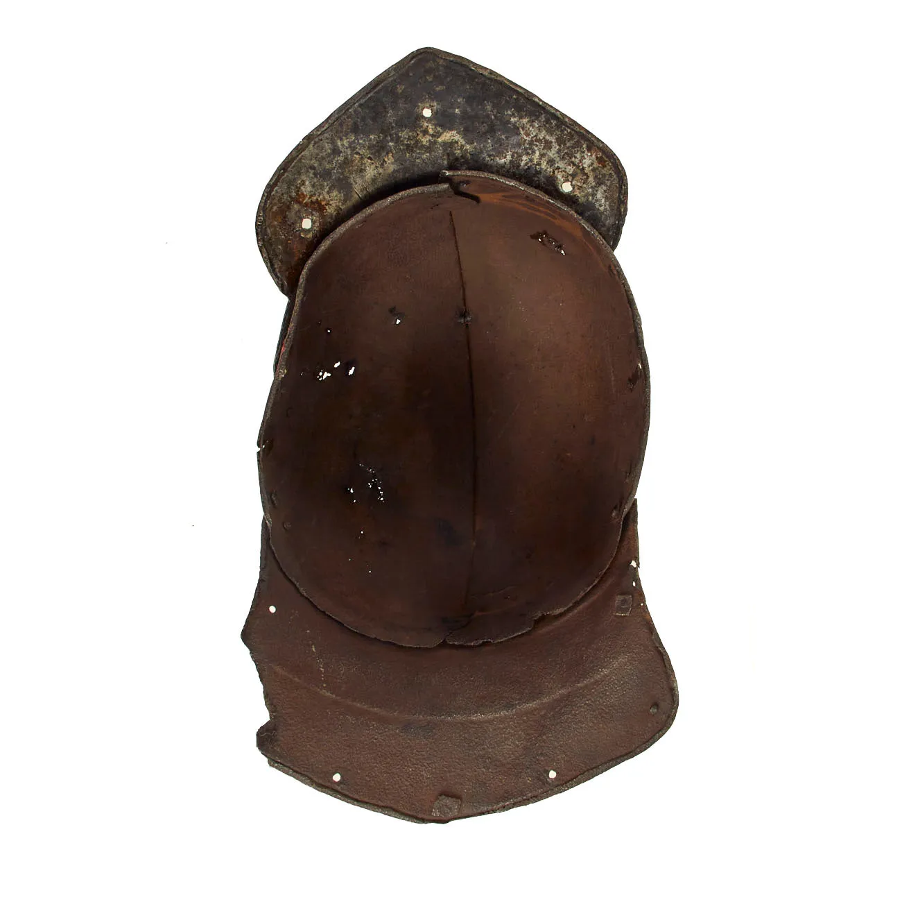 Original British 17th Century English Civil War Harquebusier Cavalry Lobster-Tailed Pot Helmet - Circa 1640