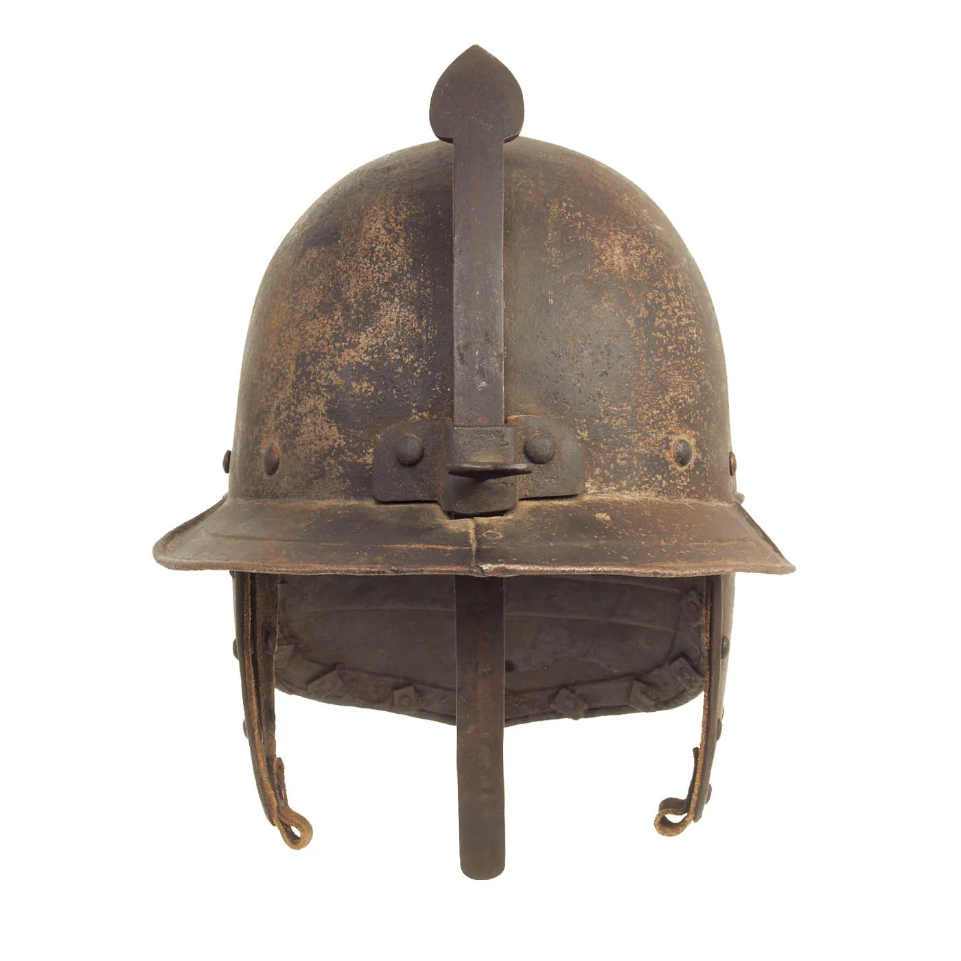 Original British 17th Century English Civil War Harquebusier Lobstertail Helmet - Circa 1640