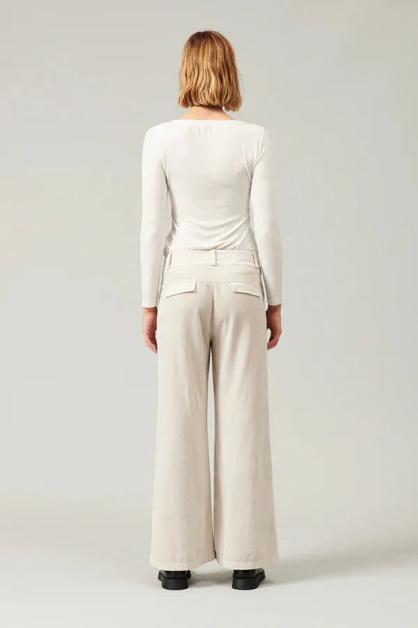 Palazzo Corduroy Trousers - Sand