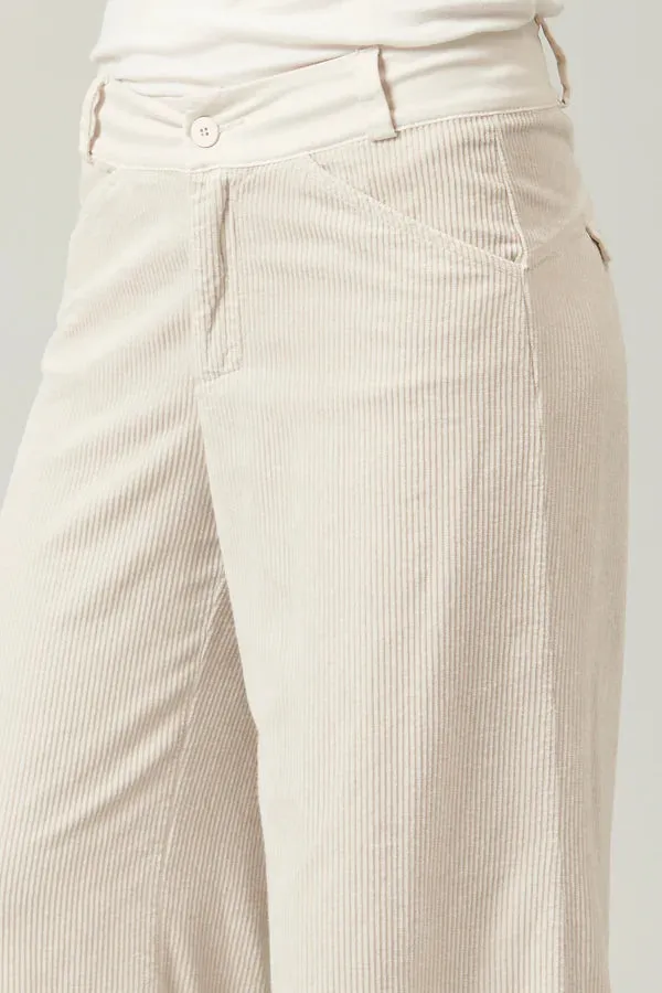 Palazzo Corduroy Trousers - Sand