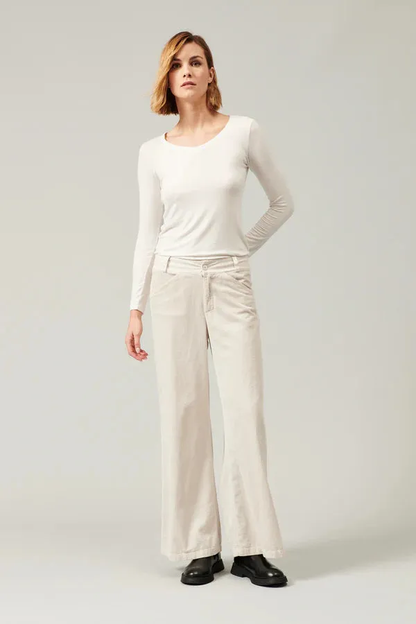 Palazzo Corduroy Trousers - Sand