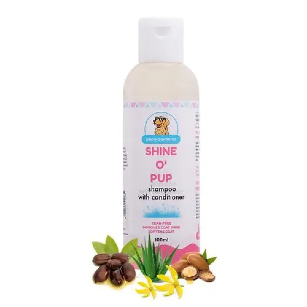 Papa Pawsome Shine O' Pup Tear Free Shampoo with Conditioner for Dogs