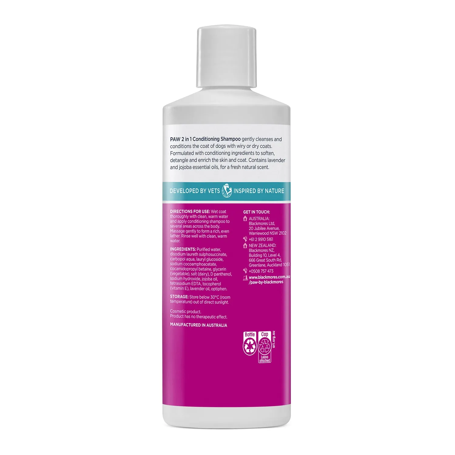 PAW 2 in 1 Conditioning Shampoo for Dogs 500ml