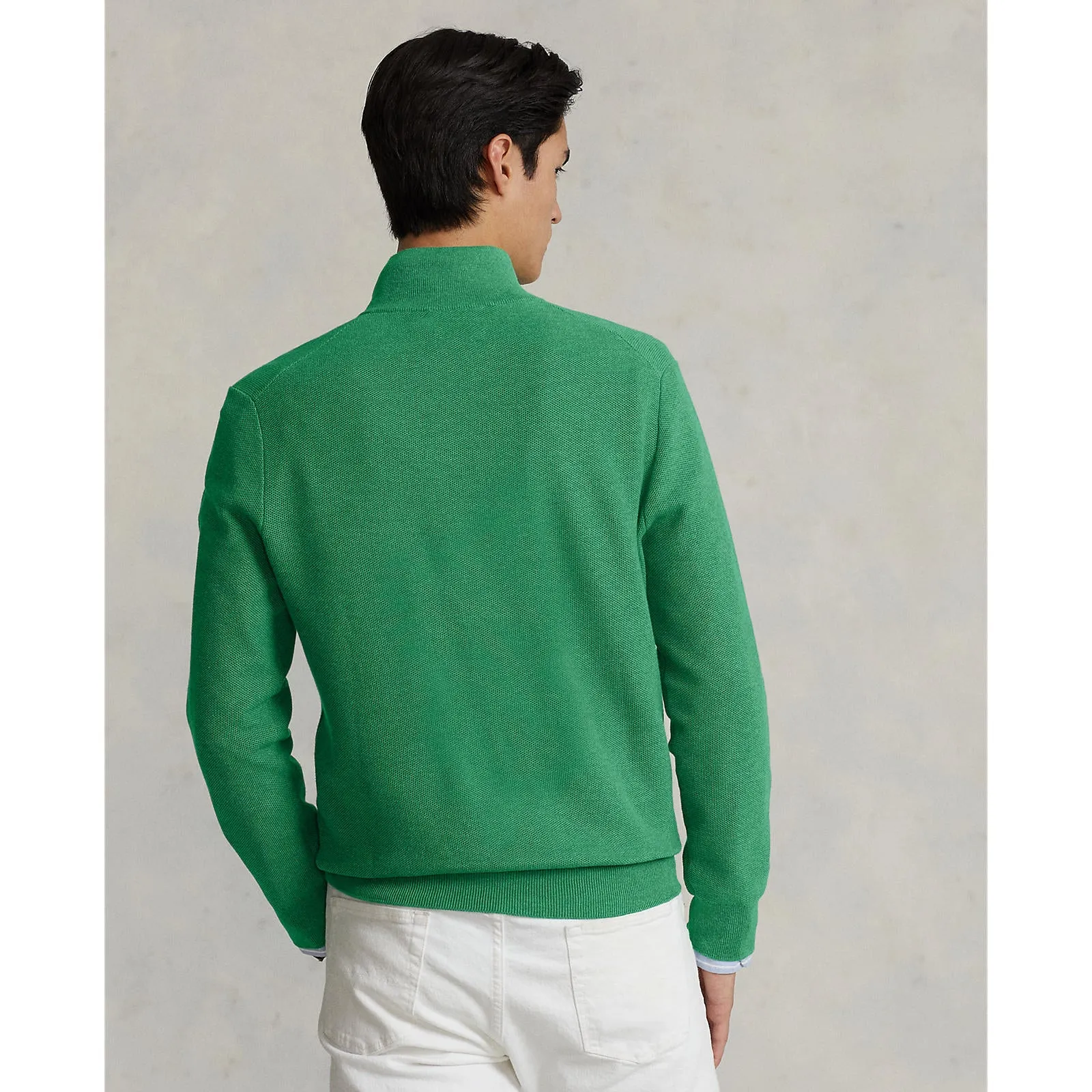 Polo Ralph Lauren - Mesh Knit Cotton Quarter Zip Pullover - Green