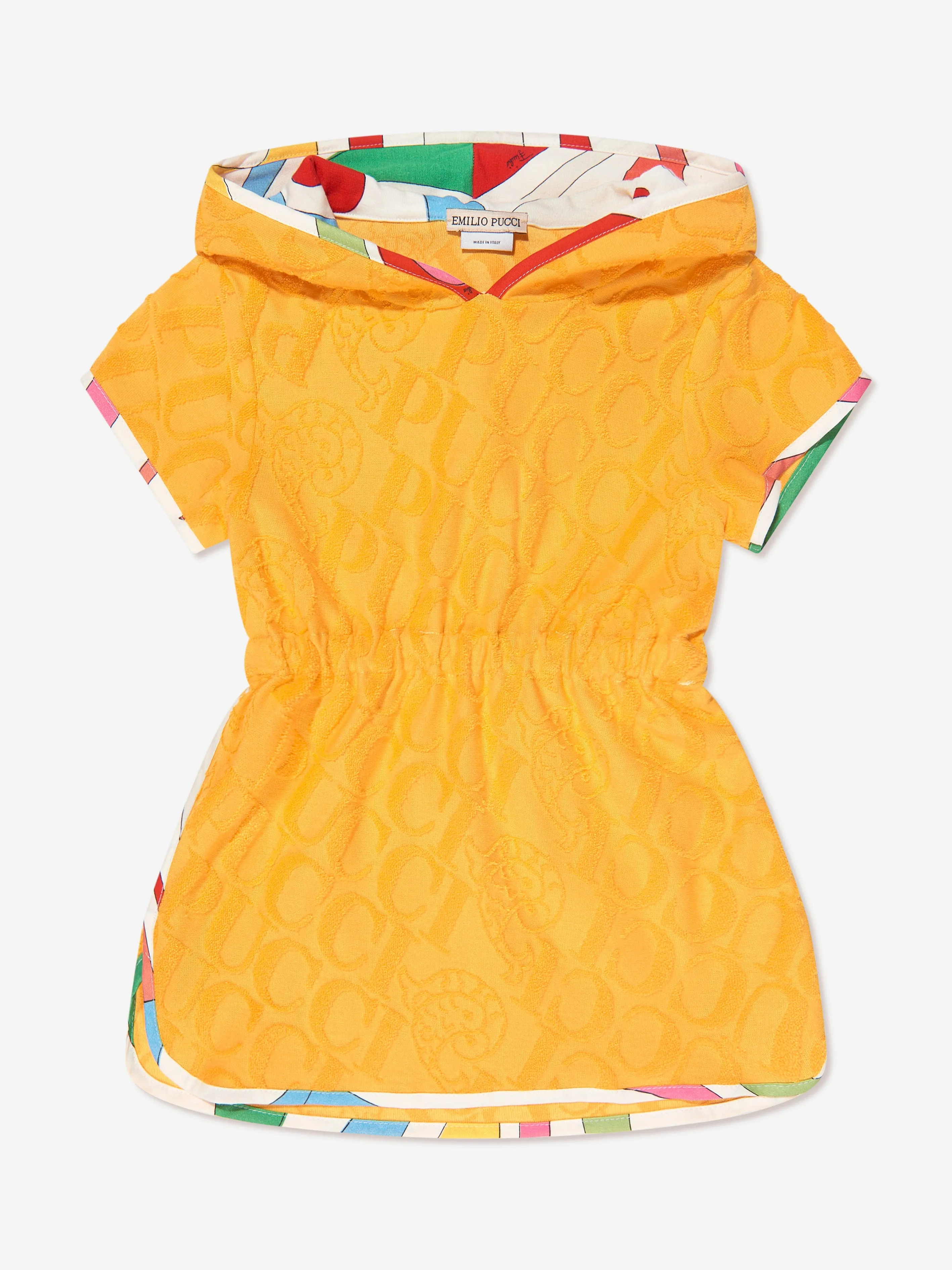 Pucci Baby Girls Hooded Jersey Dress in Yellow