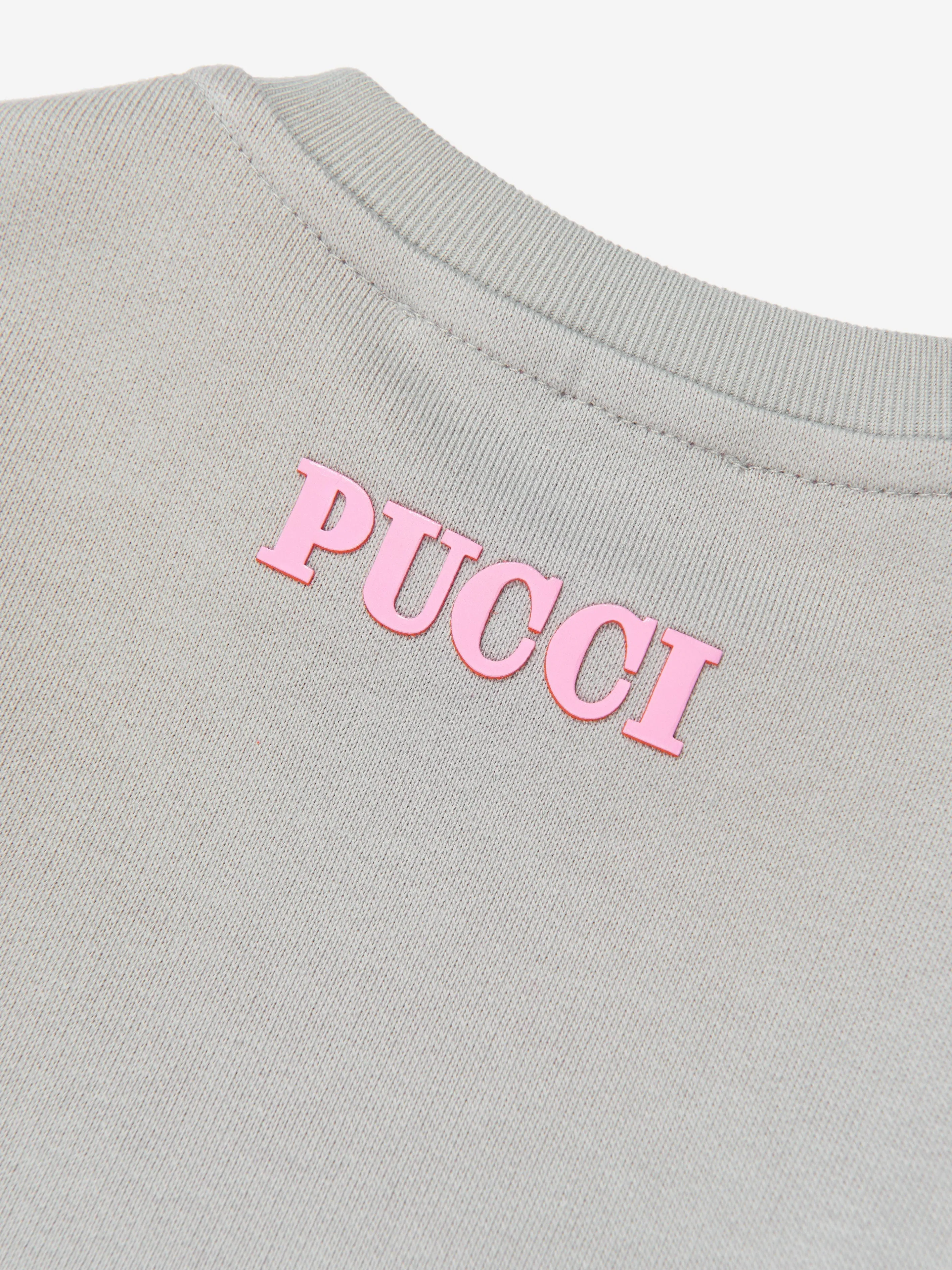 Pucci Baby Girls Logo Sweater Dress in Grey