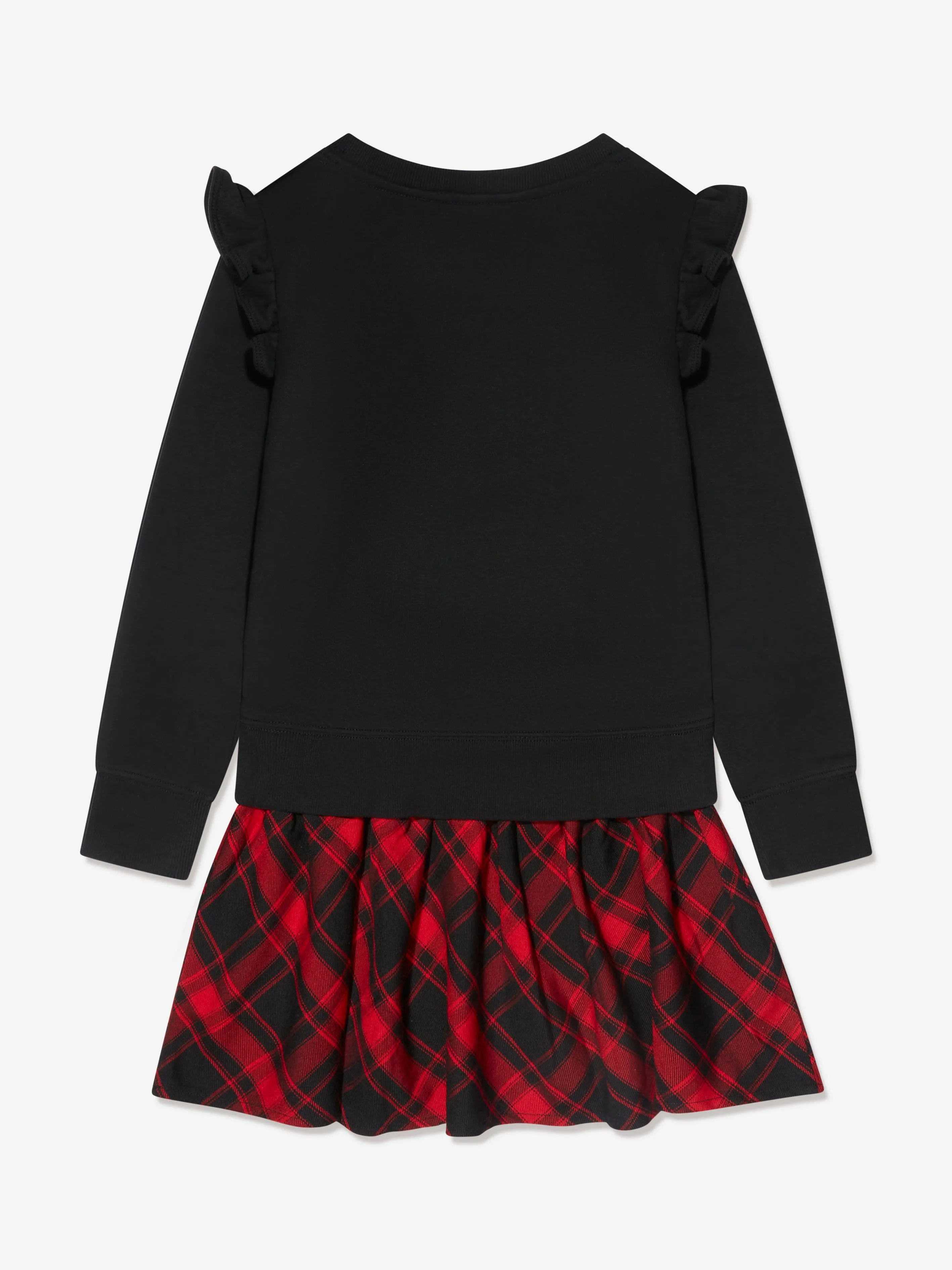 Ralph Lauren Girls Ruffle Sweater Dress in Black