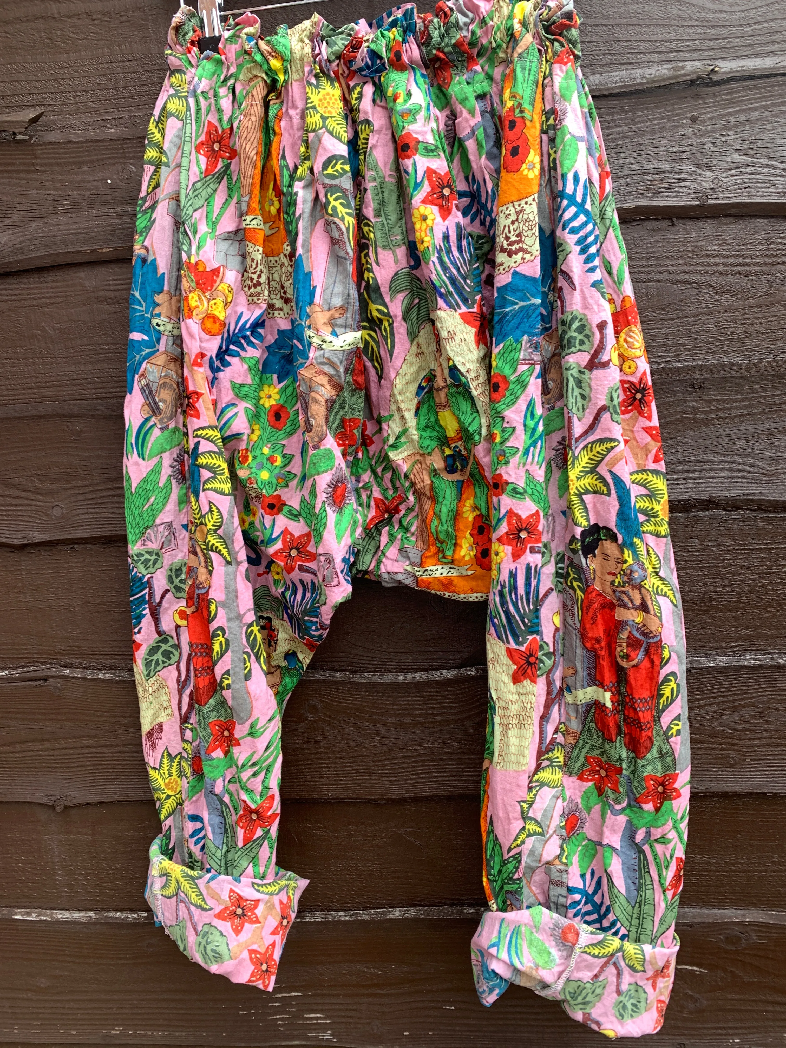 Ready to Ship Frida Kahlo Pink Harem Pants