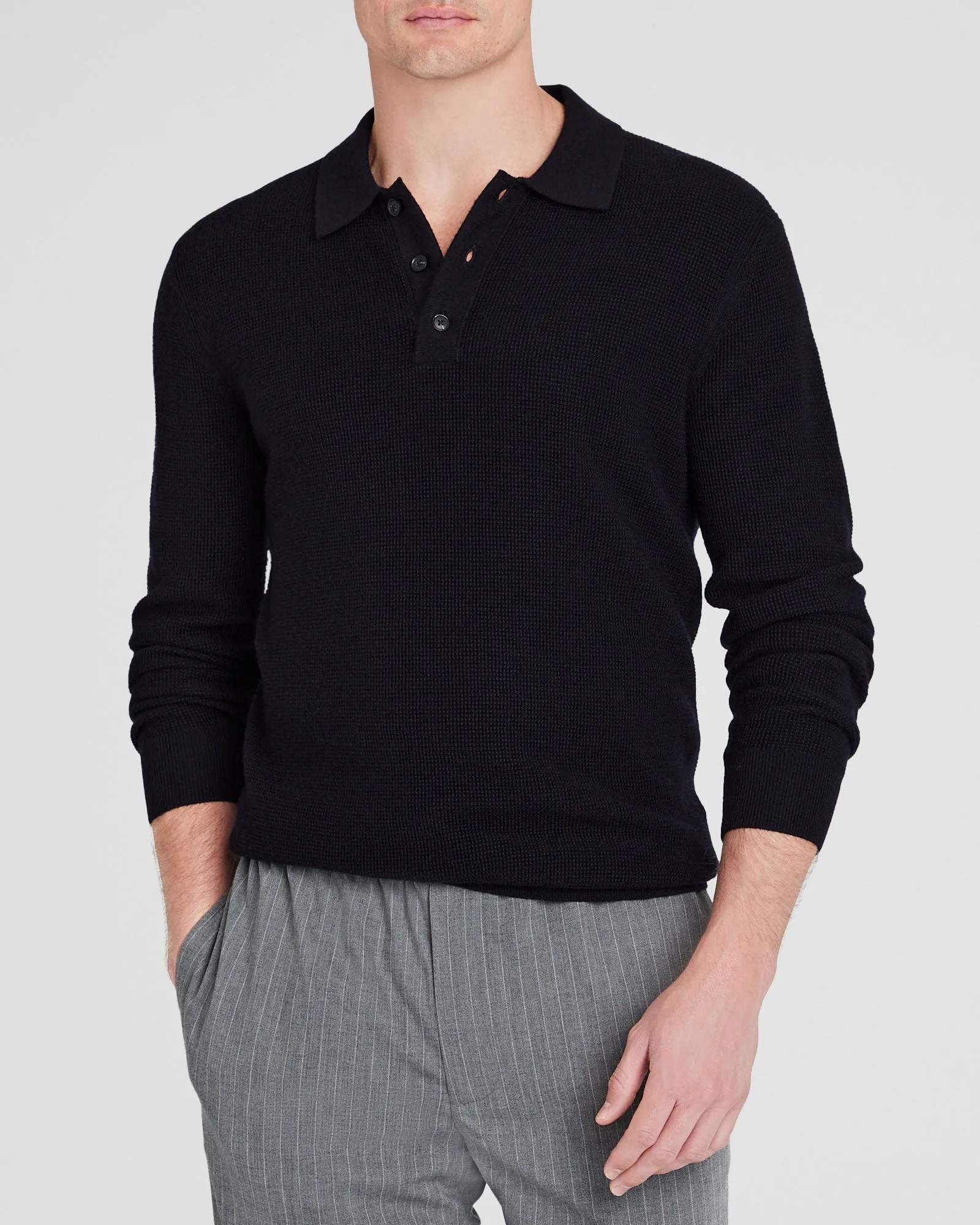 Refined Textured Wool Polo