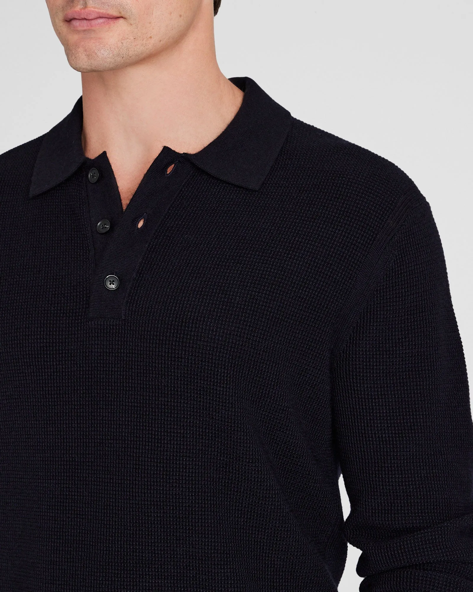 Refined Textured Wool Polo