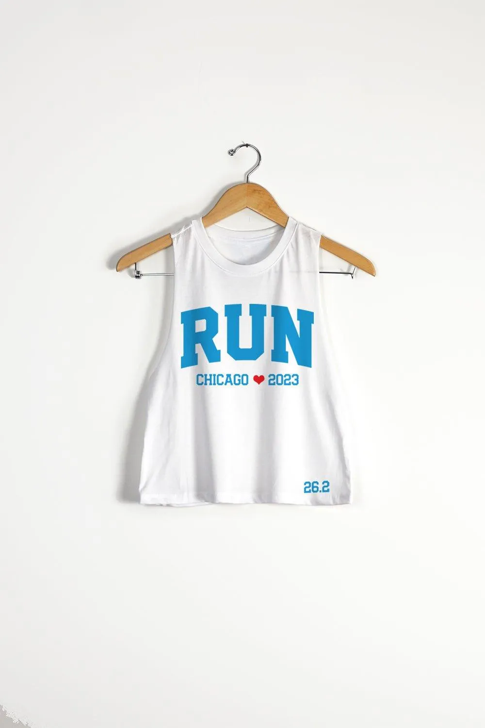 RUN Chicago 2023 Racerback Crop Tank