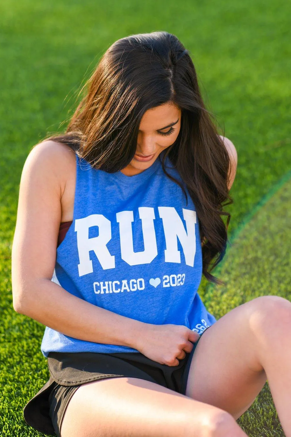 RUN Chicago 2023 Racerback Crop Tank