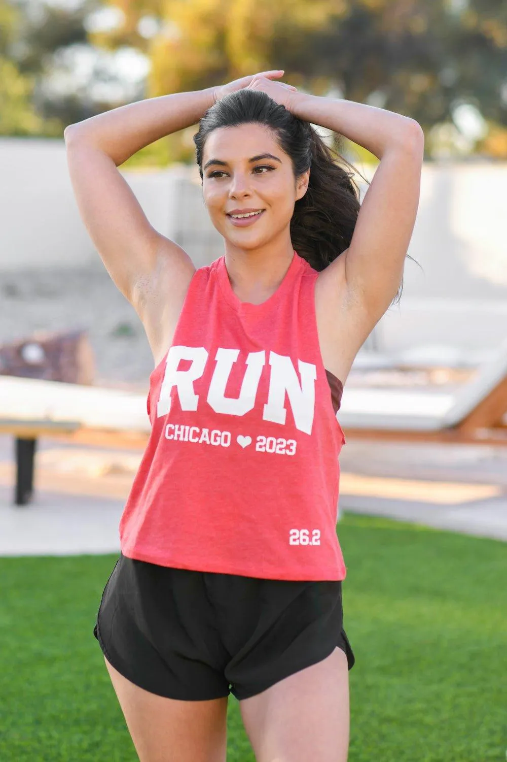 RUN Chicago 2023 Racerback Crop Tank