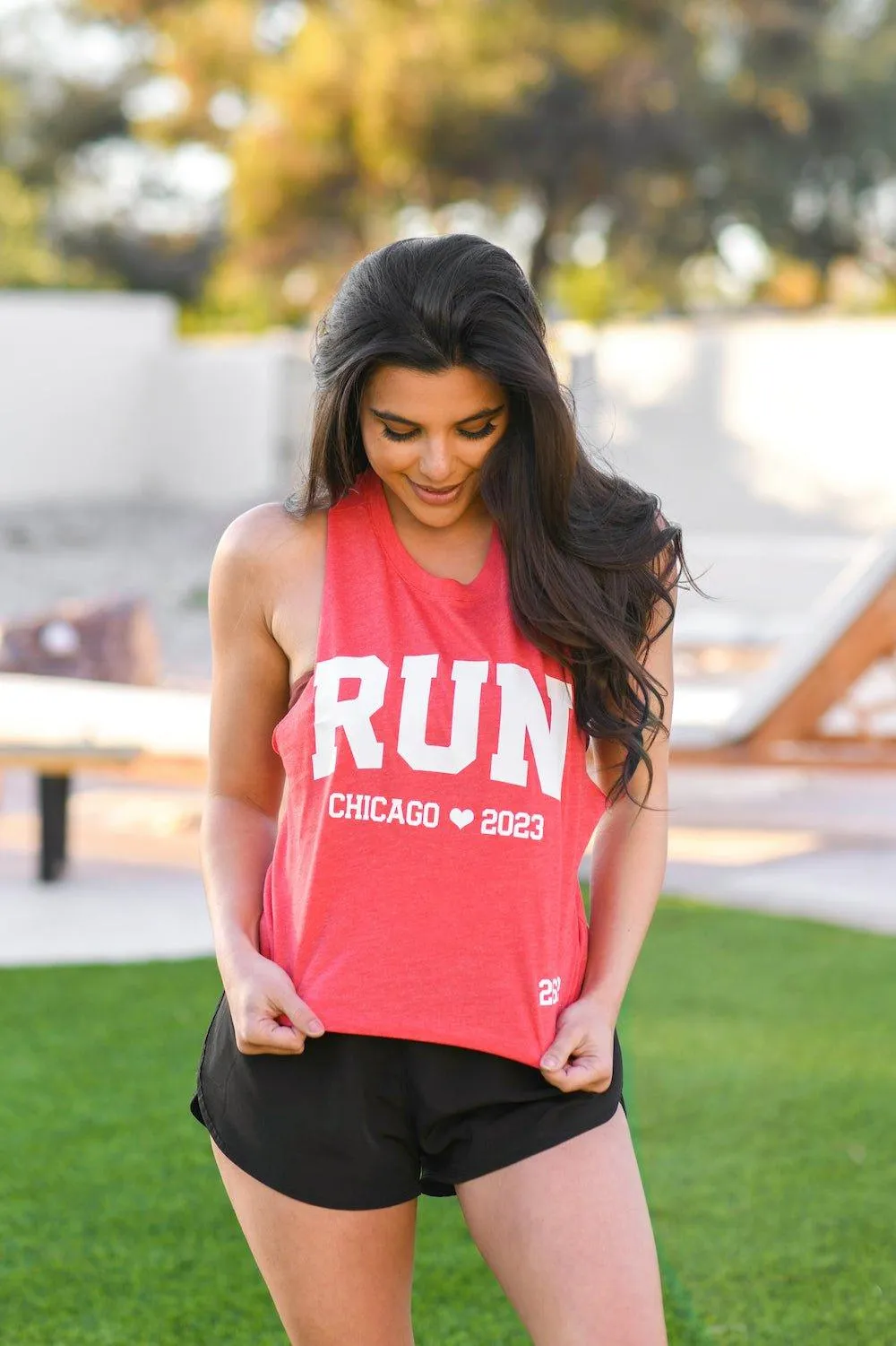 RUN Chicago 2023 Racerback Crop Tank