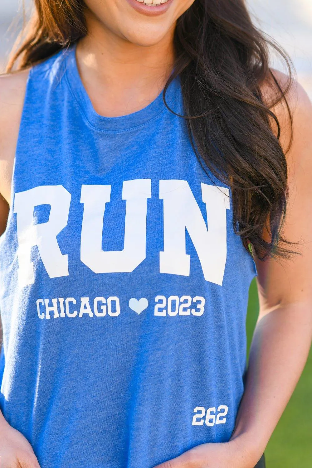 RUN Chicago 2023 Racerback Crop Tank