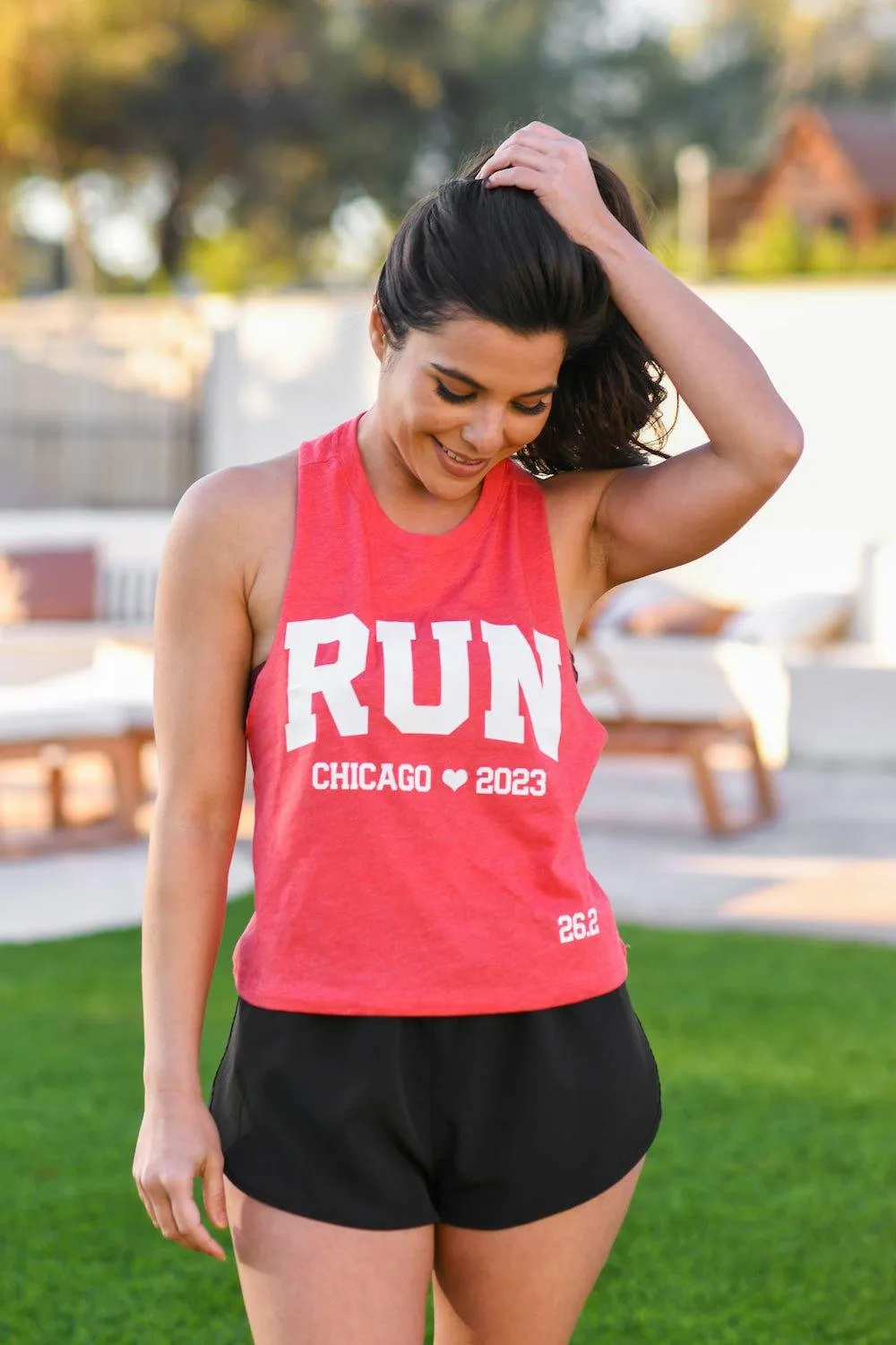 RUN Chicago 2023 Racerback Crop Tank