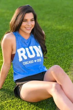 RUN Chicago 2023 Racerback Crop Tank