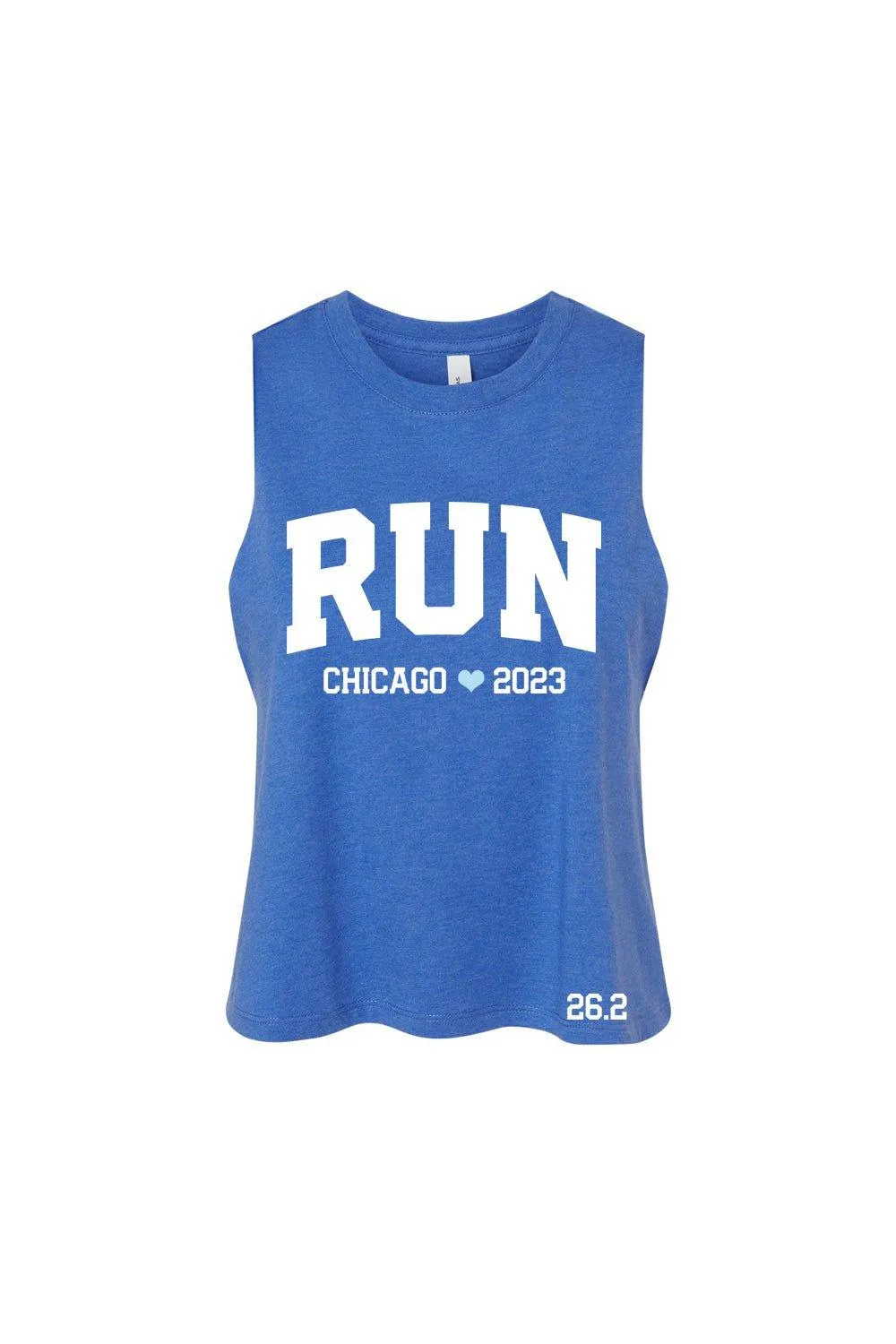 RUN Chicago 2023 Racerback Crop Tank