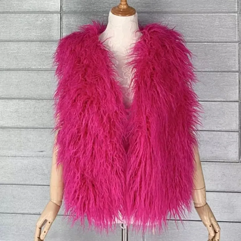 Shaggy Mongolian Faux Fur Gilet