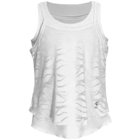 Sofibella Girls Miami Overlay Tank - White