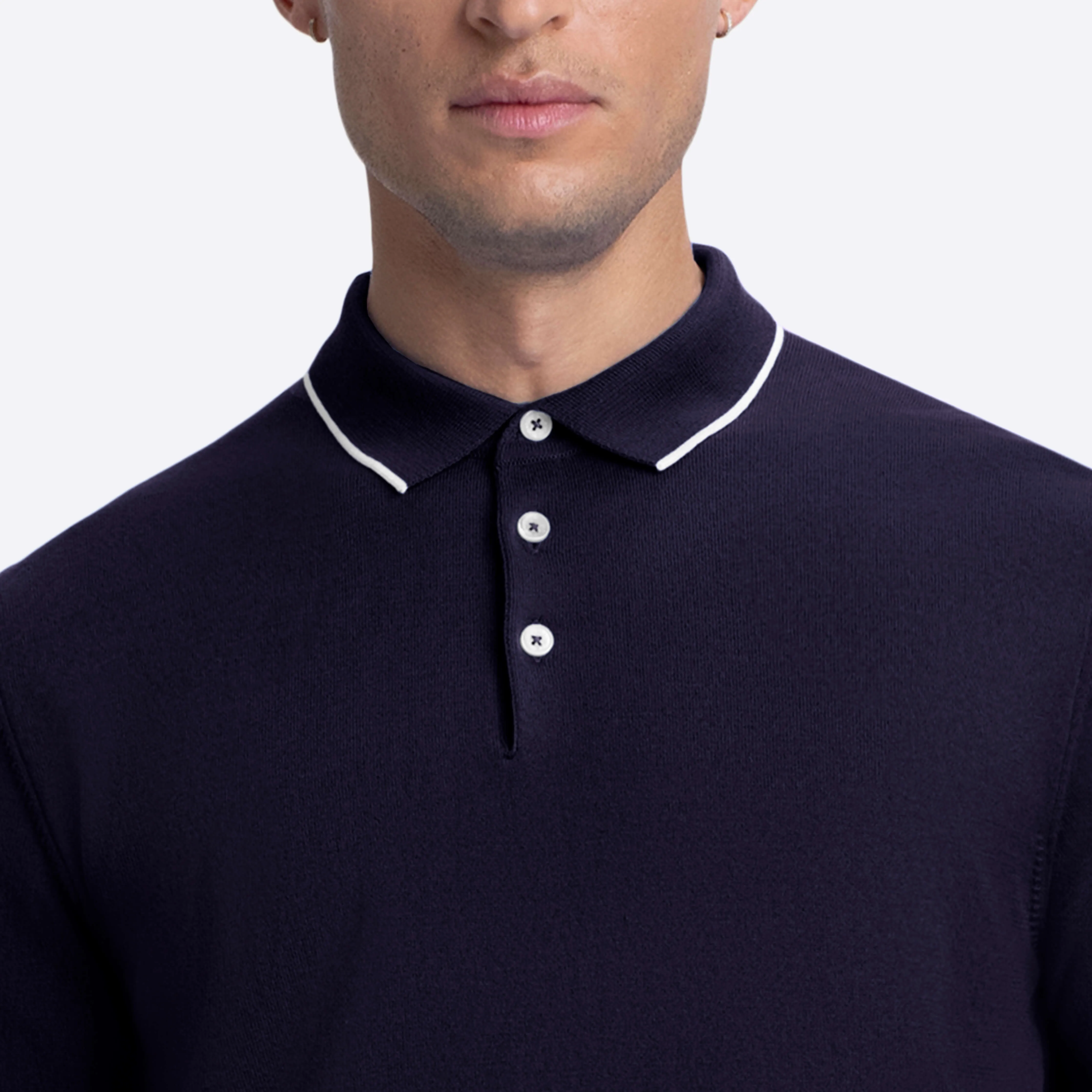 Solid Polo Sweater