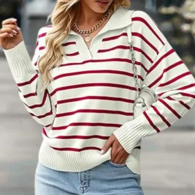 Striped Polo Sweater