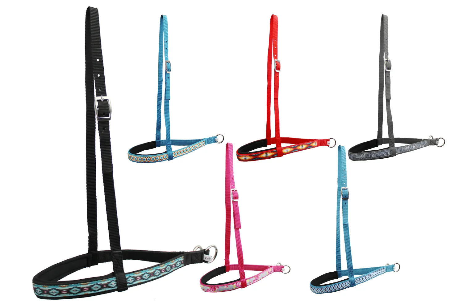 Tahoe Tack Patterned Nylon Padded Western Noseband for Horses Available in Six Colors