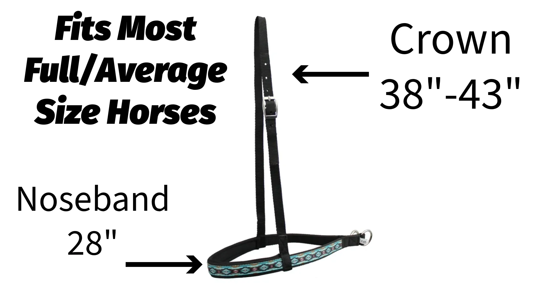 Tahoe Tack Patterned Nylon Padded Western Noseband for Horses Available in Six Colors