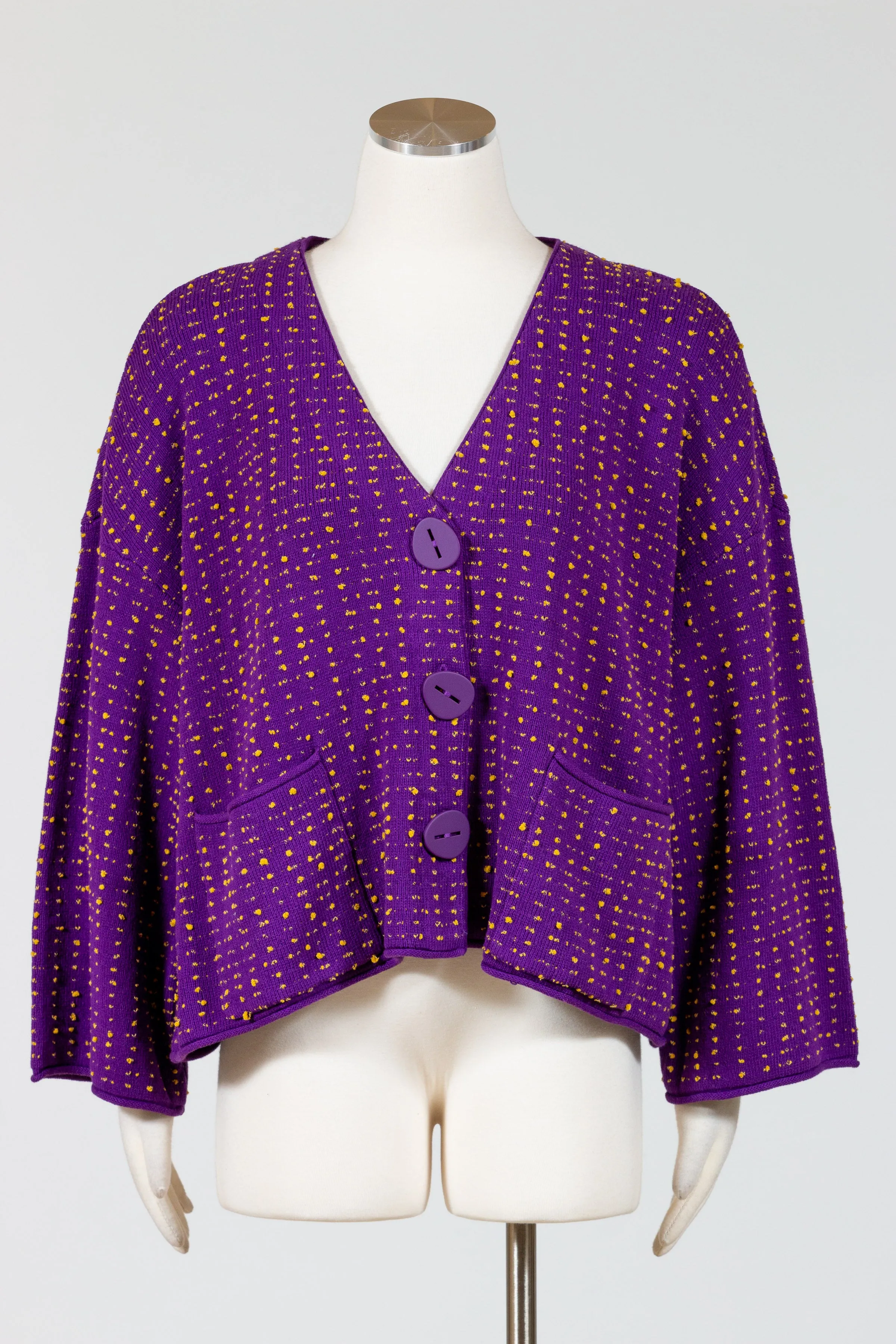 Textured Dots Boyfriend Cardigan